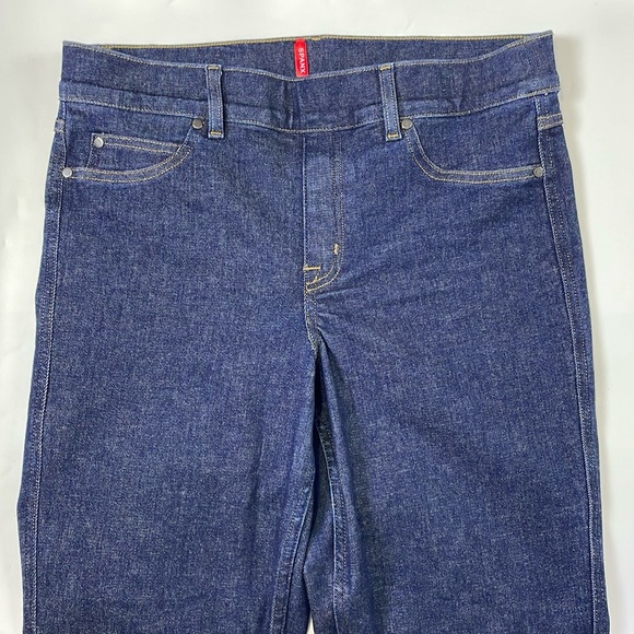 SPANX Cropped Kick Flared Jeans in Raw Indigo Wash Size XL - Picture 6 of 16